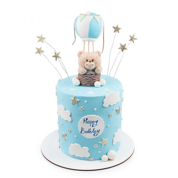 Дитячий торт “Ведмедик на повітряній кулі”