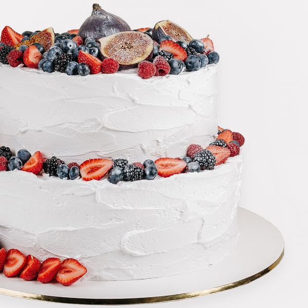 Торт на День народження 2-ярусний з ягодами