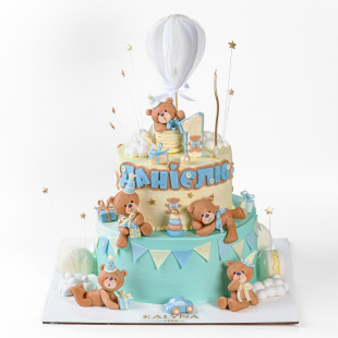 Детский торт с мишками 2-х ярусный