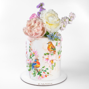 Торт з пташками