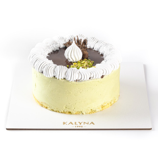 Торт мороженое фисташка-малина в шоколадном оформлении