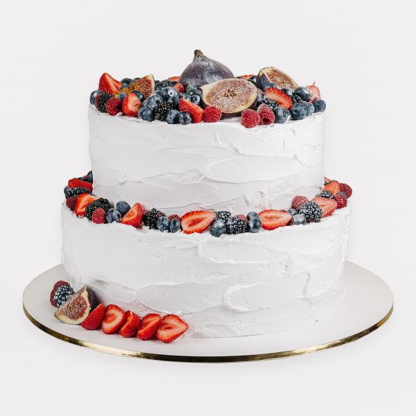 Торт на День народження 2-ярусний з ягодами